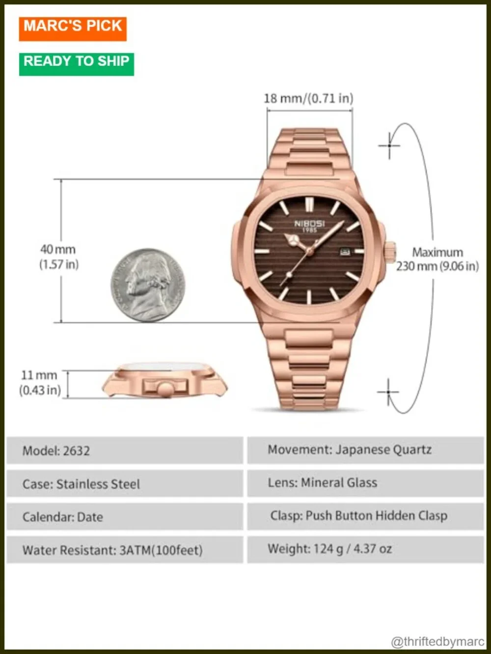 Men's Analog Quartz Stainless Steel Military Watch with Date Calendar